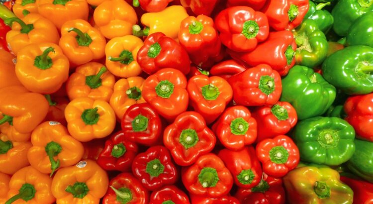 orange bell peppers on white ceramic plate